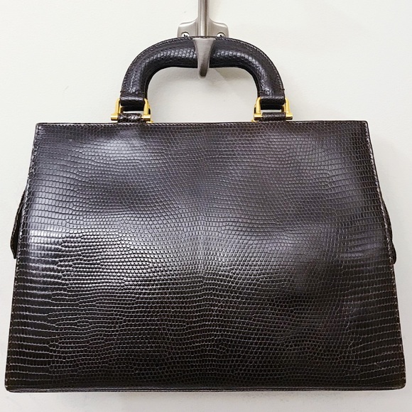 SUAREZ New York Lizard Skin Top Handle Crossbody - Picture 2 of 8